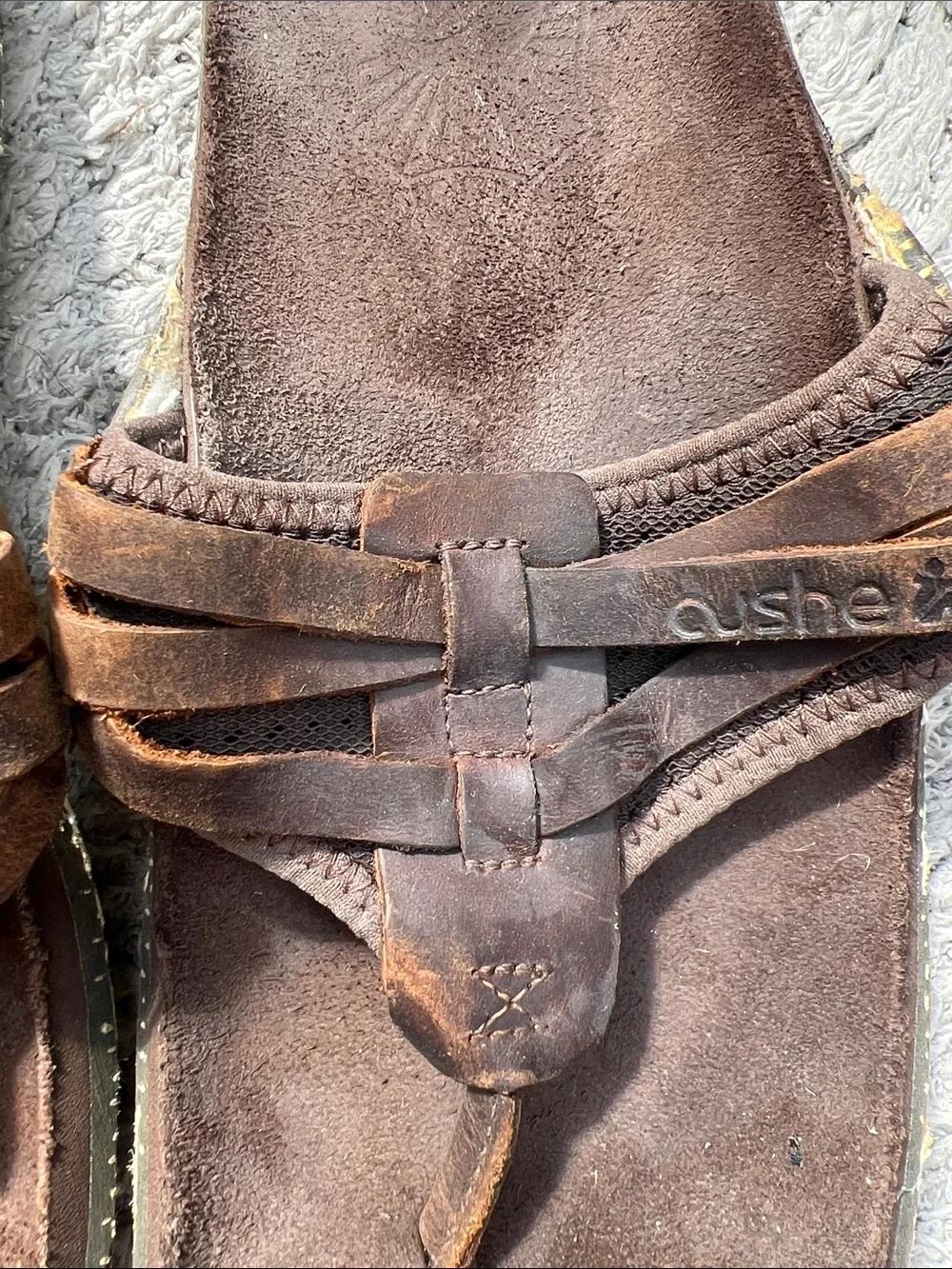 cushe Brown Leather Men's Slide Sandals